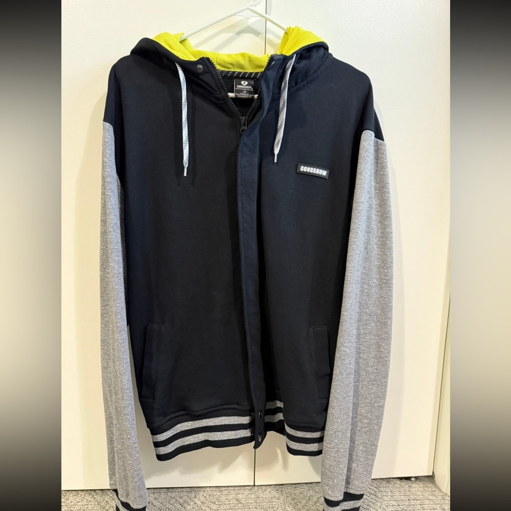 Stylish Black and Gray Zip-Up Sweater